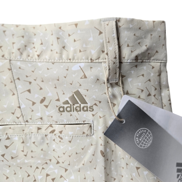 NWT Adidas Men Sz 42 Ultimate 365 Clear Brown Print Golf Flag Shorts HA9126 - Picture 10 of 16